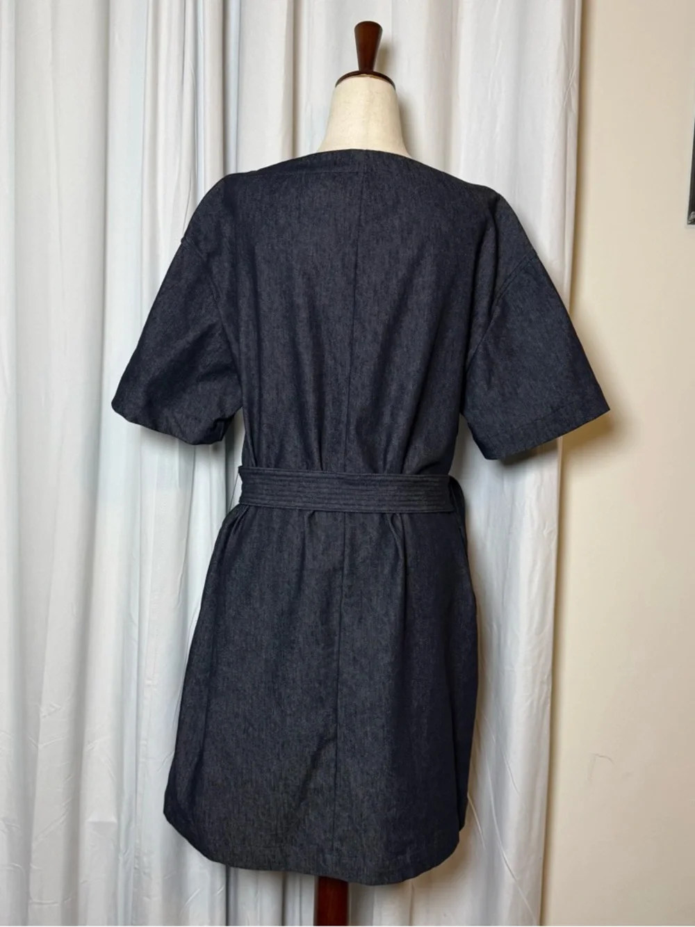 Theory Belted Shift Dress Navy Classic Jean Size 12 NWT - Picture 5 of 15